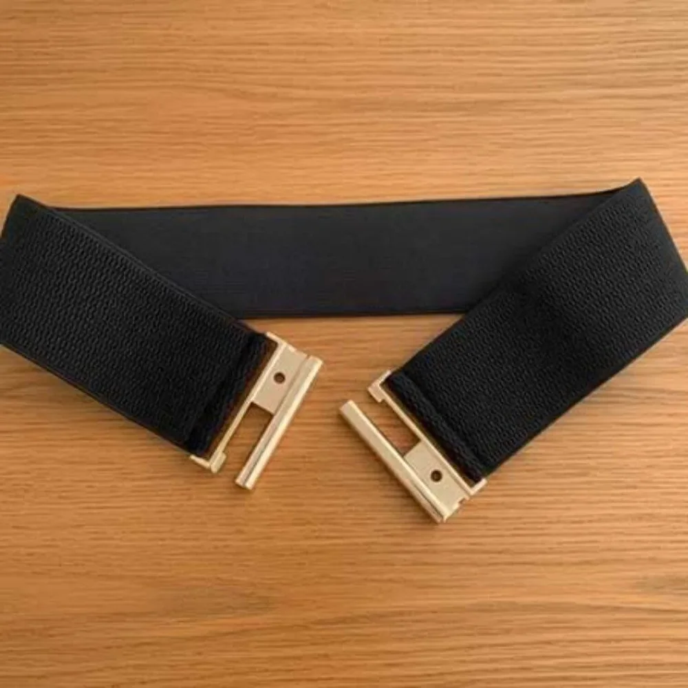 Ladies Fashionable Wide Elastic Ladies Black Belt